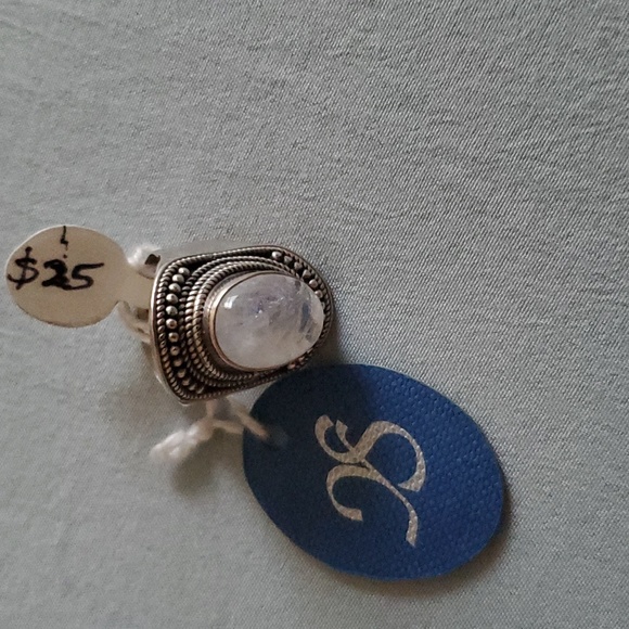 SG's Rainbow Moon Stone Ring made in India - Picture 14 of 16